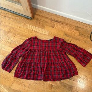 Madewell plaid tartan blouse